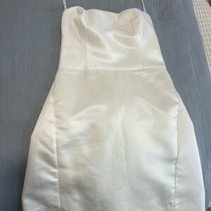 Elegant White Satin Dress